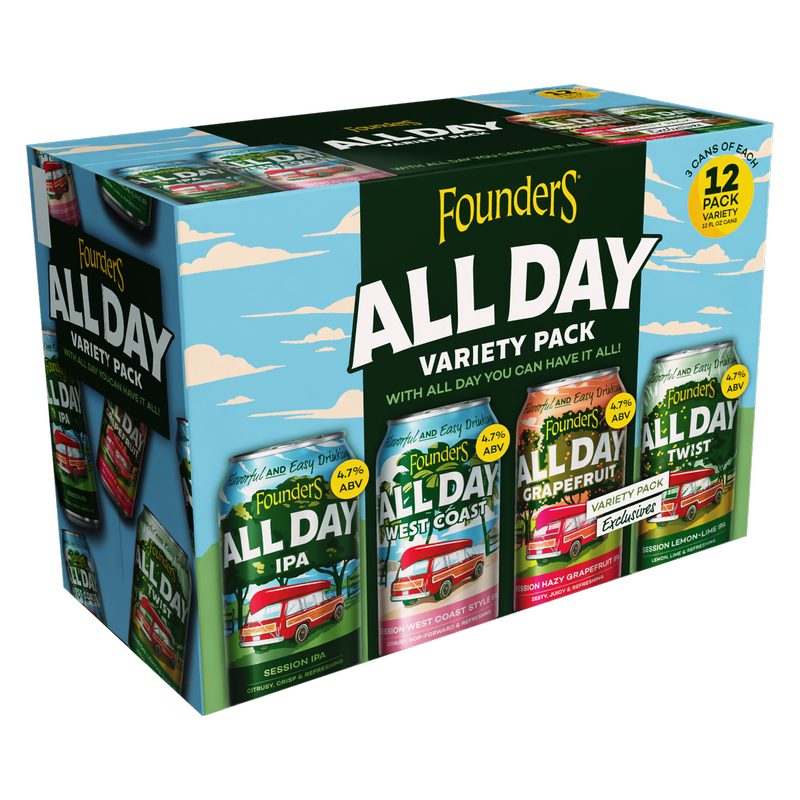 Founders All Day IPA Variety Pack 12pk 12oz Can 4.9% ABV