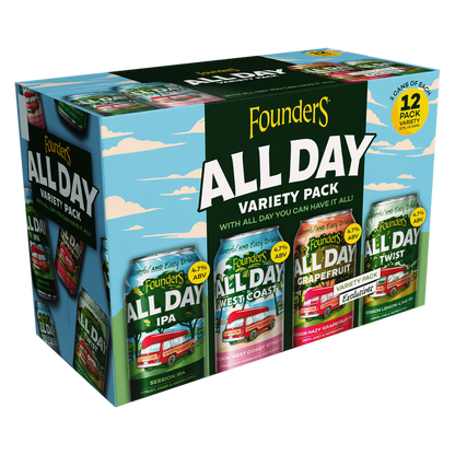 Founders All Day IPA Variety Pack 12pk 12oz Can 4.9% ABV