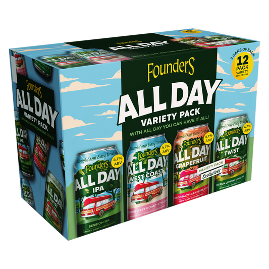 Founders All Day IPA Variety Pack 12pk 12oz Can 4.9% ABV