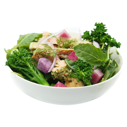 Salmon Kale Salad by Positive Food Co