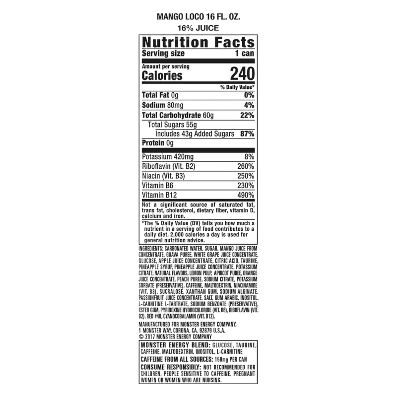 Monster Mango Loco 24pk 16oz Can- XL