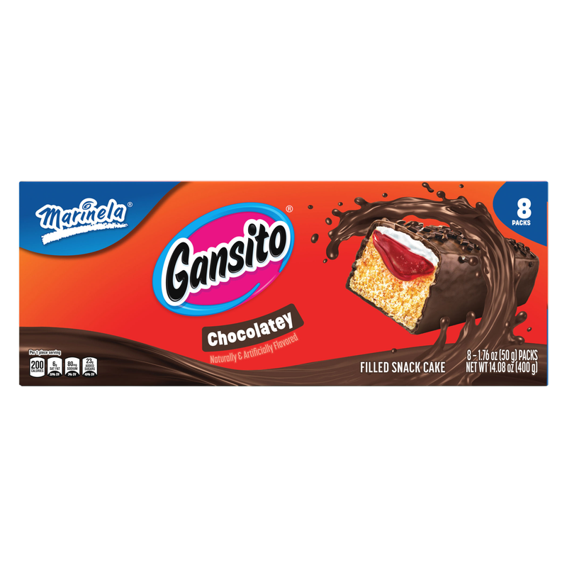 Marinela Gansito Chocolatey Filled Snack Cake, 8 packs, 14.08 oz