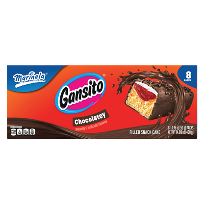 Marinela Gansito Chocolatey Filled Snack Cake, 8 packs, 14.08 oz