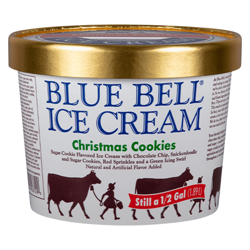 Blue Bell Christmas Cookies Ice Cream, 64oz.