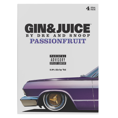 GIN & JUICE Passionfruit 4pk 355ml Can 5.9% ABV