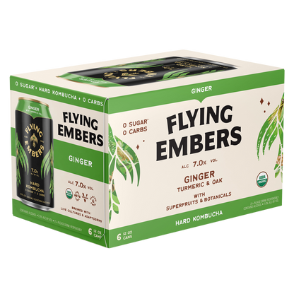 Flying Embers Ginger Hard Kombucha 6pk 12oz Can 7.0% ABV