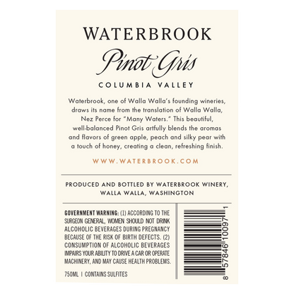 Waterbrook Pinot Gris 750ml