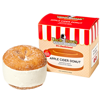 Uncle Dave's Super Premium Apple Cider Donut Sandwich with Vanilla Ice Cream