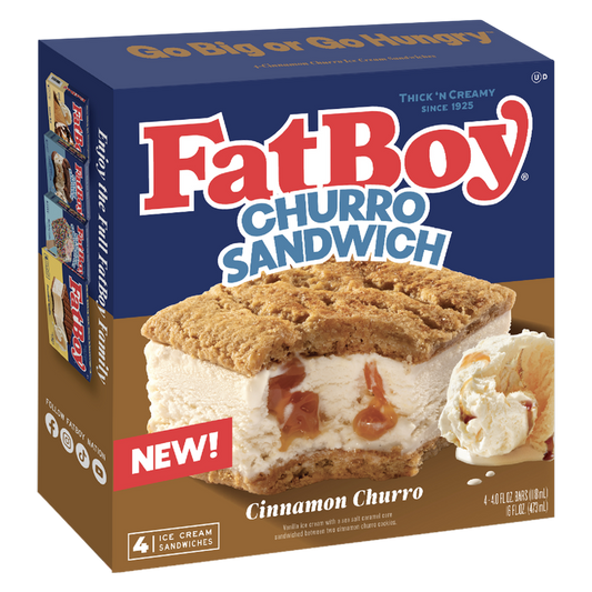 FatBoy Churro Ice Cream Sandwich 4ct