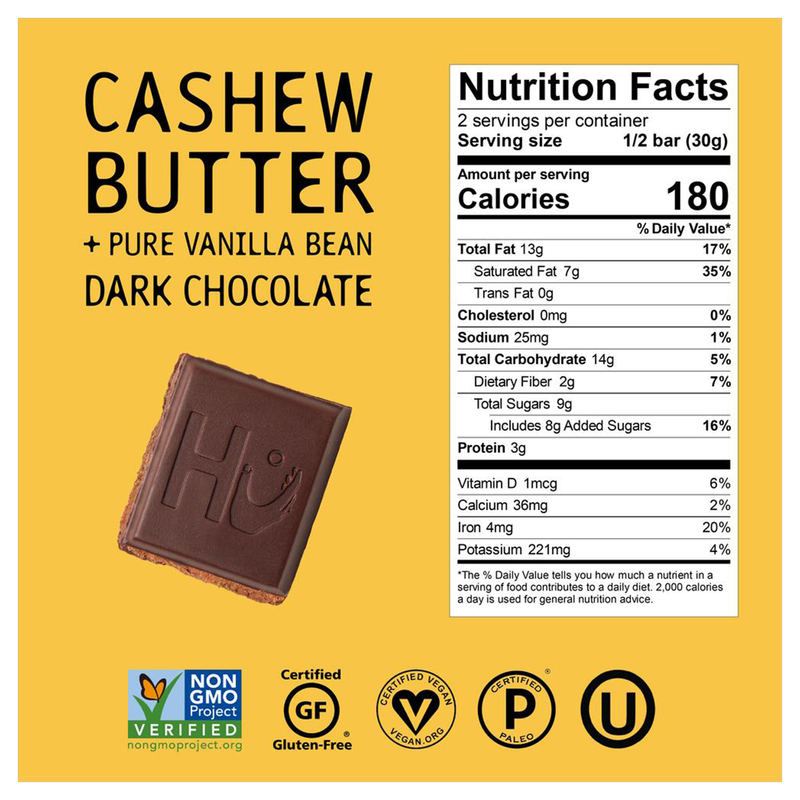 Hu Dark Chocolate Cashew Butter and Vanilla Bean Bar 2.1oz