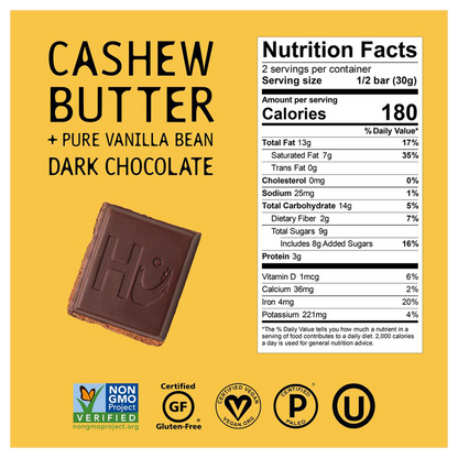 Hu Dark Chocolate Cashew Butter and Vanilla Bean Bar 2.1oz