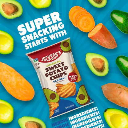 Jackson's WAVY Sea Salt 5oz  Avocado Oil Sweet Potato Chips, 5oz