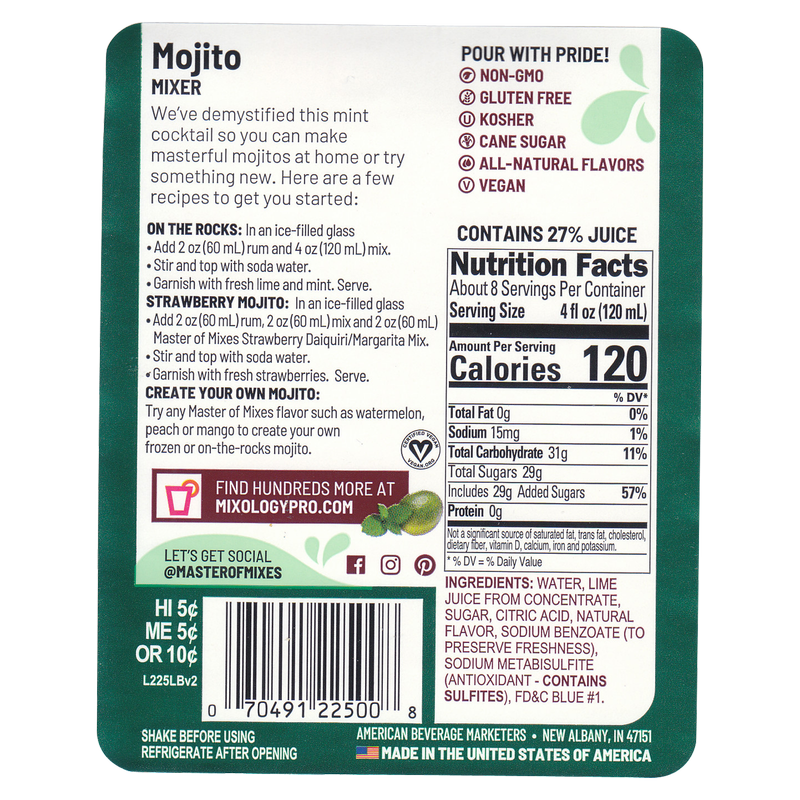 Master of Mixes Mojito 1L Btl