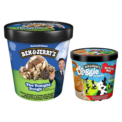 Ben & Jerry's Doggie Desserts Peanut Butter & Pretzel + Tonight Dough Ice Cream Bundle