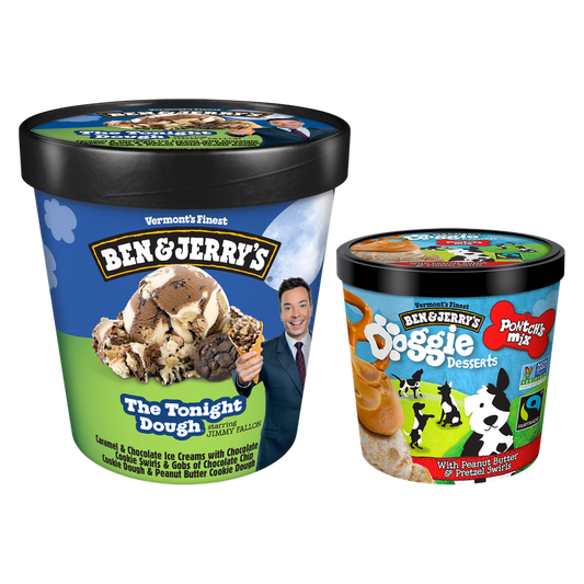Ben & Jerry's Doggie Desserts Peanut Butter & Pretzel + Tonight Dough Ice Cream Bundle