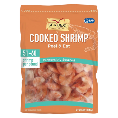 Sea Best Cooked / Peeled Shrimp (Frozen, 51-60ct) - 10oz
