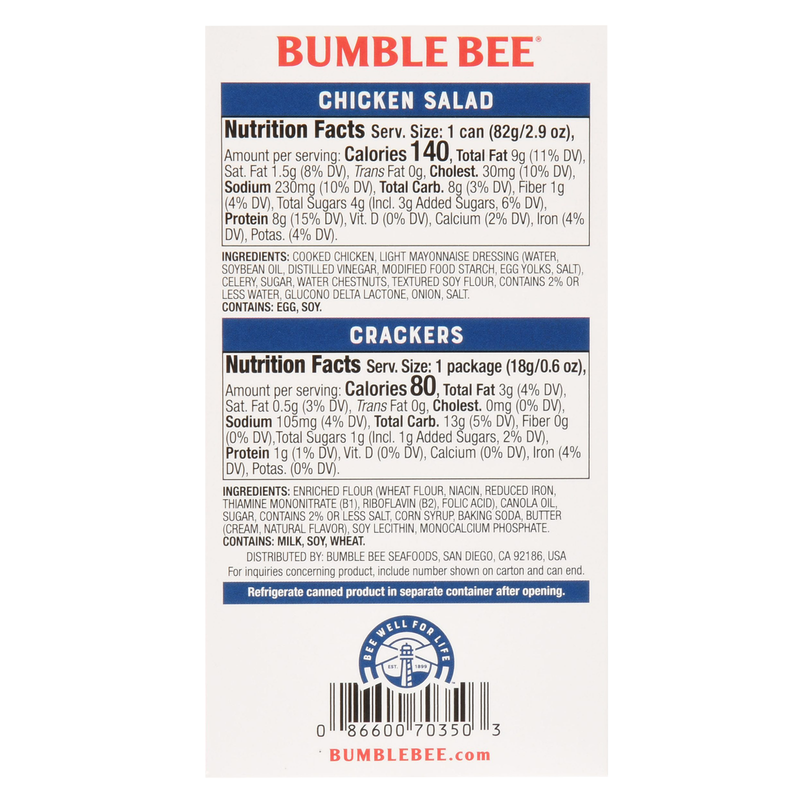 Bumble Bee Snack on the Run Chicken Salad with Crackers 3.5oz