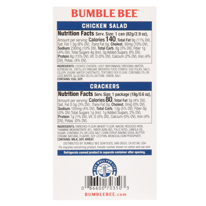 Bumble Bee Snack on the Run Chicken Salad with Crackers 3.5oz