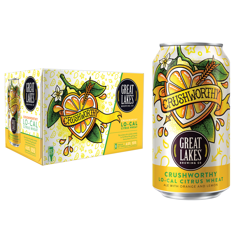 Great Lakes Crushworthy Lo Cal Citrus Wheat 6pk 12oz Can 4.0% ABV
