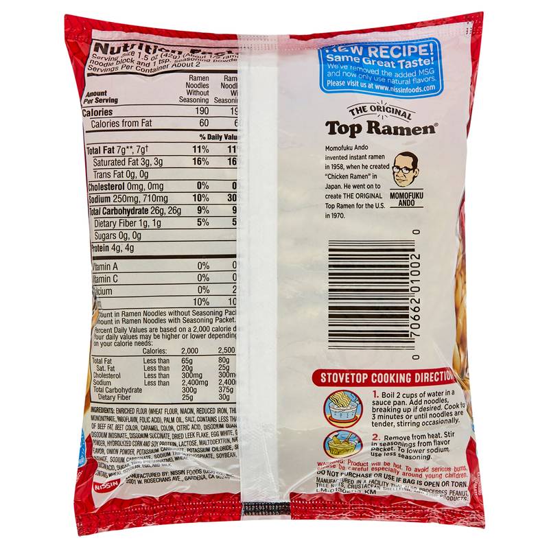 Nissin Top Ramen Beef Flavor Ramen Noodle soup 3oz