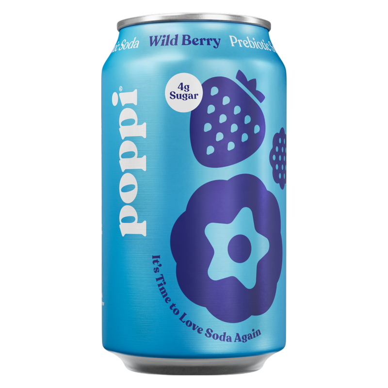 Poppi Prebiotic Soda Wild Berry 12oz Can
