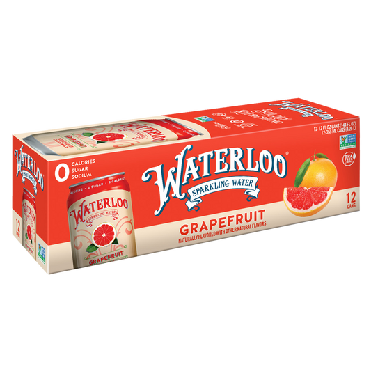 Waterloo Sparkling Grapefruit Water 12pk 12oz Can