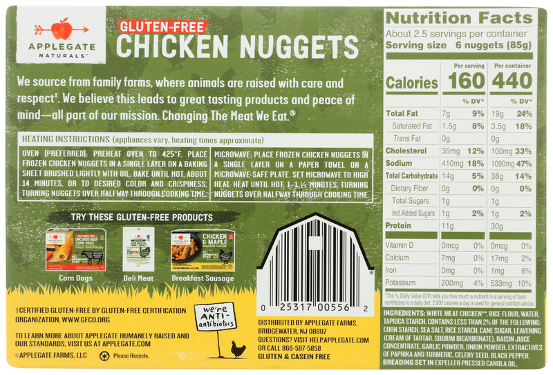 Applegate All Natural Gluten Free Chicken Nuggets 18ct