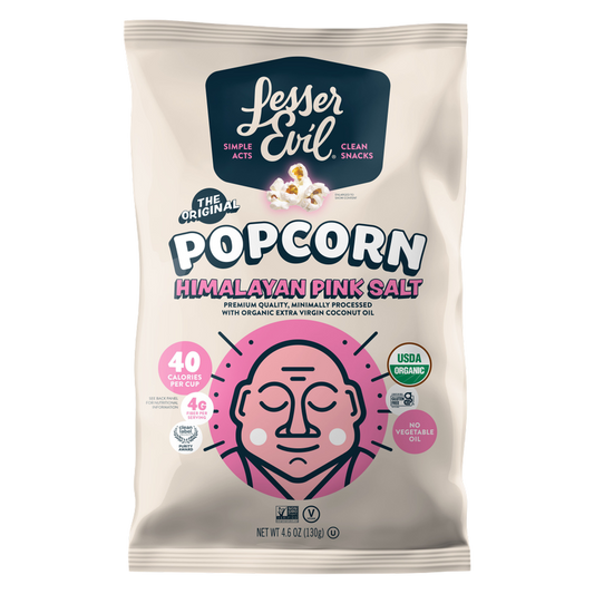 LesserEvil Organic Popcorn, Himalayan Pink Salt, 4.6oz