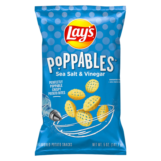 Lay's Poppables Flavored Potato Snacks Sea Salt & Vinegar, 5oz