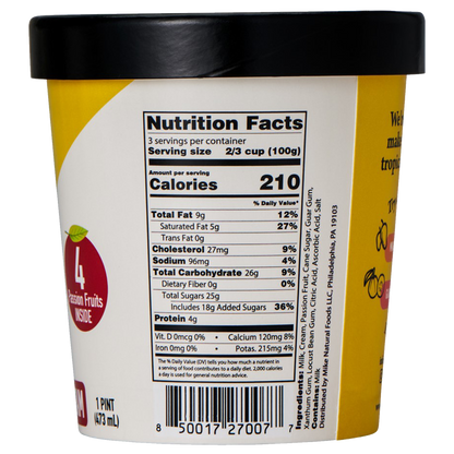 Frutero Passion Fruit Ice Cream Pint 16oz
