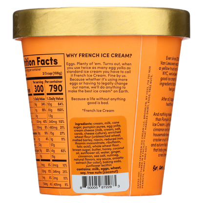 Van Leeuwen Pumpkin Cheesecake Ice Cream Pint, 14oz.