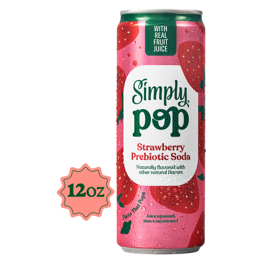 Simply Pop Strawberry Prebiotic Soda 12oz Can