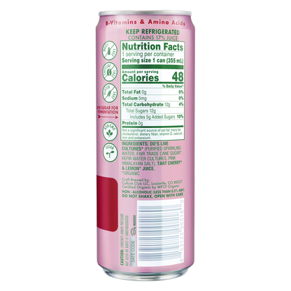 Doctor D's Organic Tart Cherry Sparkling Probiotic Drink 12oz Can