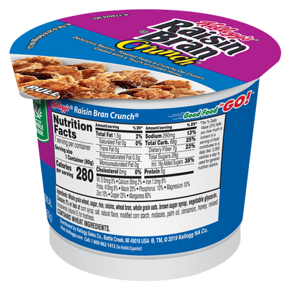 Kellogg's Raisin Bran Crunch Breakfast Cereal in a Cup 2.8oz