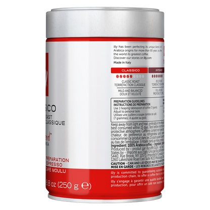 Illy Medium Roast Ground Espresso Coffee 8.8oz Can