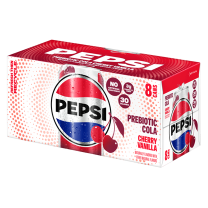 Pepsi Prebiotic Cola Cherry Vanilla 8pk 12oz Can
