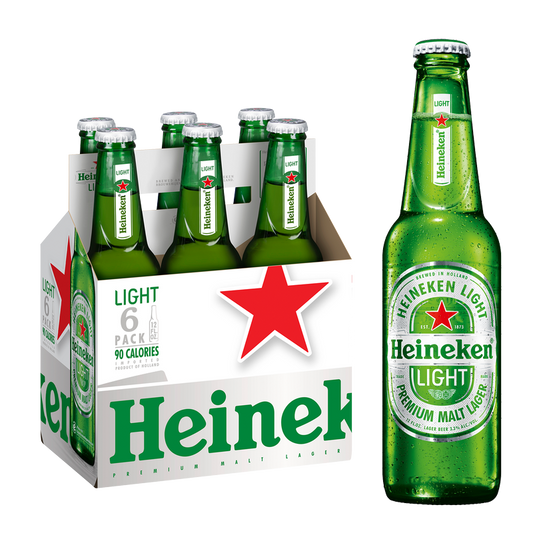 Heineken Light 6pk 12oz Btl 3.3% ABV