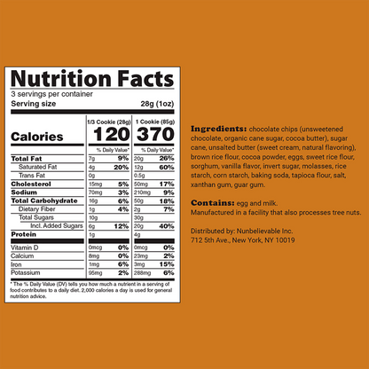 Nunbelievable Double Chocolate Chip Artisanal Cookie 3oz