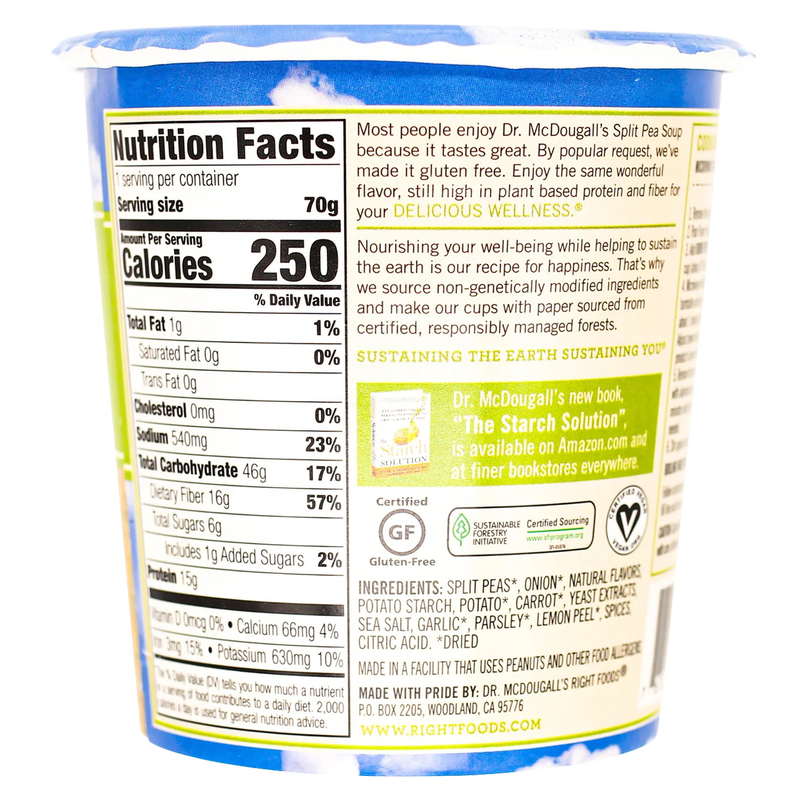 Dr. McDougalls Split Pea Soup Cup 2oz
