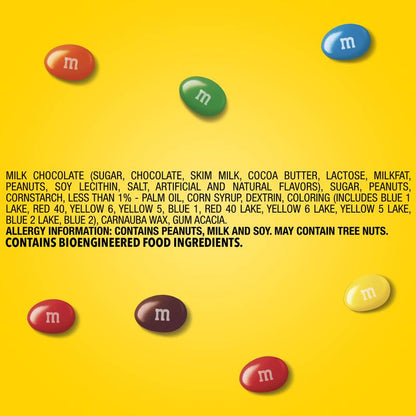 M&M'S Peanut Milk Chocolate Candy, Full Size, 1.74 oz Pouch