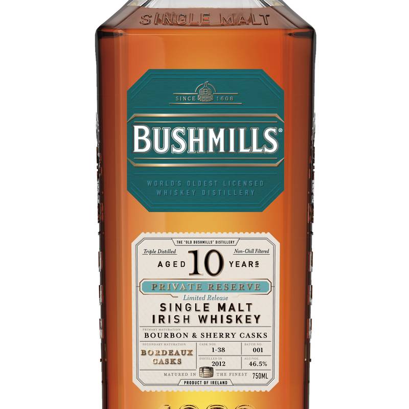 Bushmills Private Reserve Limited Release 10 Year Old: Bordeaux Casks Irish Whiskey 750ml (93 Proof)