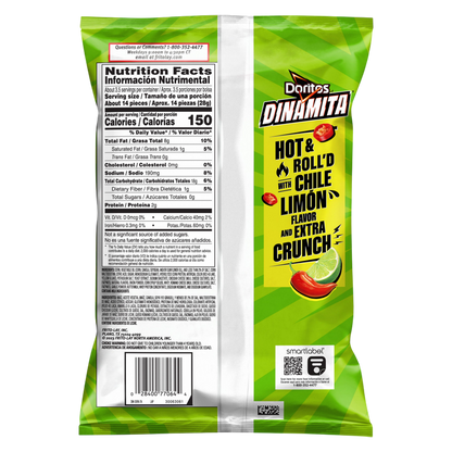 Doritos Dinamita Chile Limon, 3.25oz