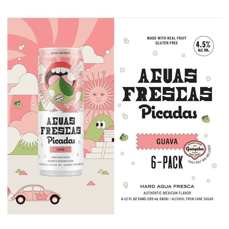 Picadas Hard Aguas Frescas Guava 6pk 12oz Can 4.5% ABV
