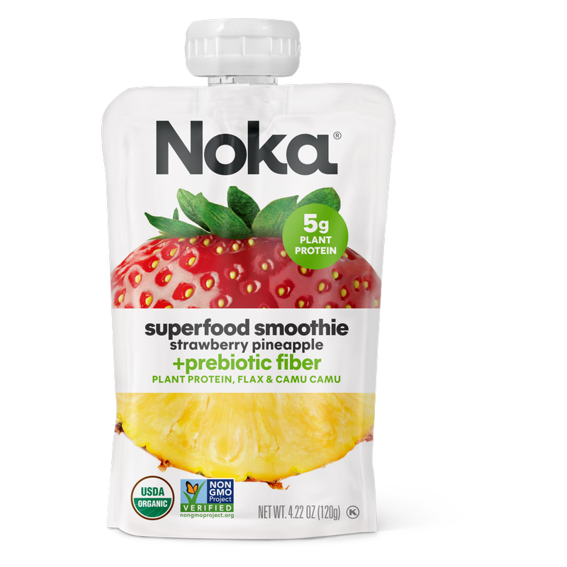 Noka Organic Strawberry Pineapple Superfood Smoothie 6pk 4.22oz Box