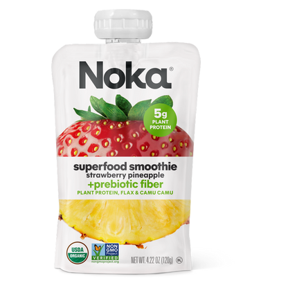 Noka Organic Strawberry Pineapple Superfood Smoothie 6pk 4.22oz Box