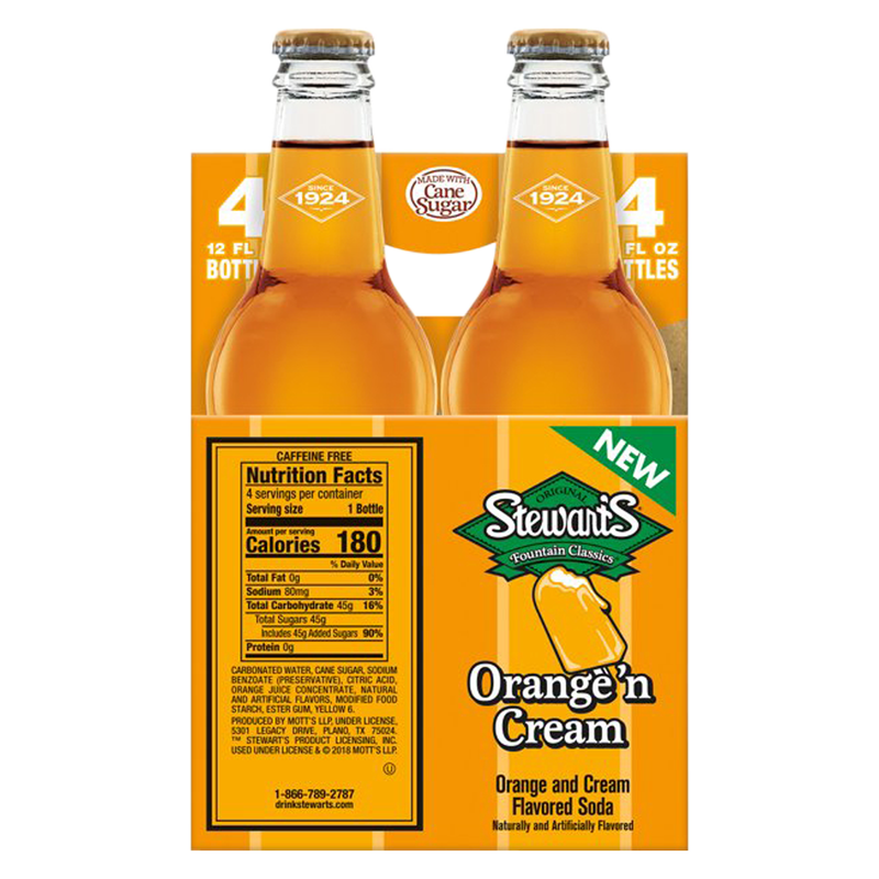 Stewart's Orange Cream Soda 4pk 12oz Btl- XL