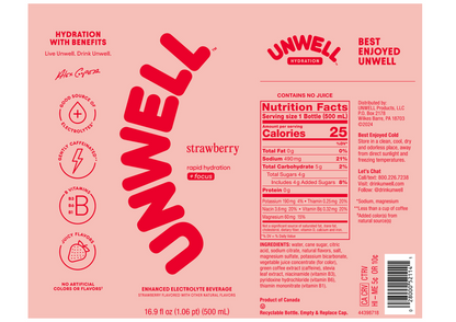 Unwell Strawberry Hydration Drink 16.9oz Btl