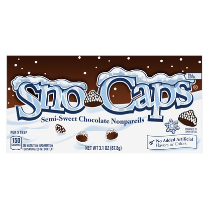 Sno-Caps, Semi-Sweet Chocolate Nonpareils, Movie Theater Candy Box, 3.1 oz each, 1 Box