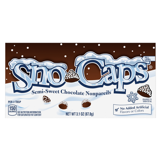 Sno-Caps, Semi-Sweet Chocolate Nonpareils, Movie Theater Candy Box, 3.1 oz each, 1 Box