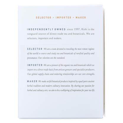 Rishi Tea Organic Earl Grey Sachets 15ct Box